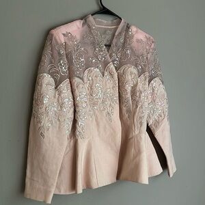 Sequin Vintage Peplum Blazer